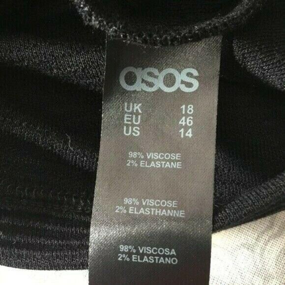 ASOS Top 14 Womens Cropped Black Off Shoulder Stretch Textured V Neck Date Night - Picture 4 of 4